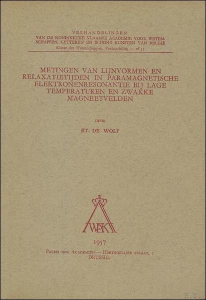 Metingen van lijnvormen en relaxatietijden in paramagnetische elektronenresonantie bij lage …