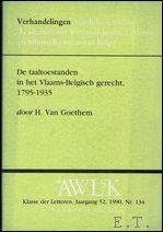 DE TAALTOESTANDEN IN HET VLAAMS - BELGISCH GERECHT, 1795 - …