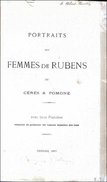 PORTRAITS DES FEMMES DE RUBENS OU CERES & POMONE. | Immagine principale
