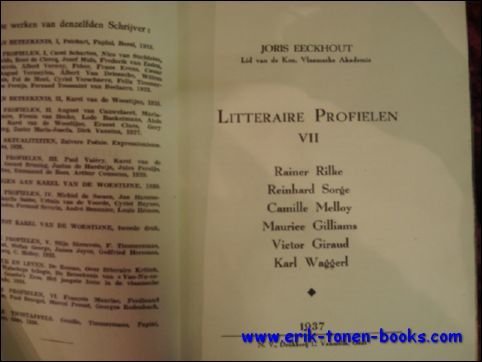 LITTERAIRE PROFIELEN VII. En andere delen ook in voorraad !