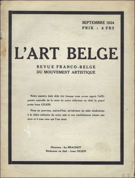ART BELGE. REVUE FRANCO-BELGE DU MOUVEMENT ARTISTIQUE.