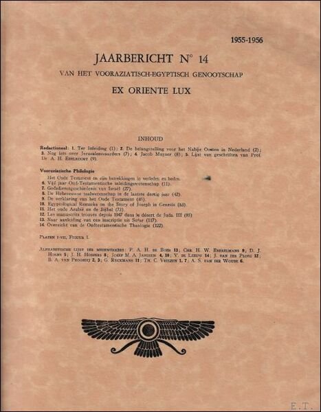 JAARBERICHT N? 14 VAN HET VOOR AZIATISCH-EGYPTISCH GENOOTSCHAP.