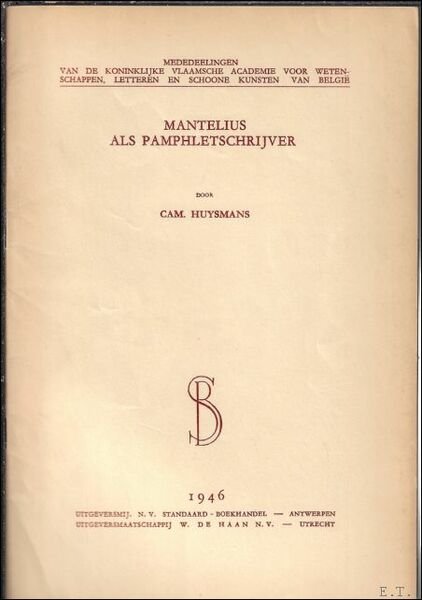 MANTELIUS ALS PAMPHLETSCHRIJVER.