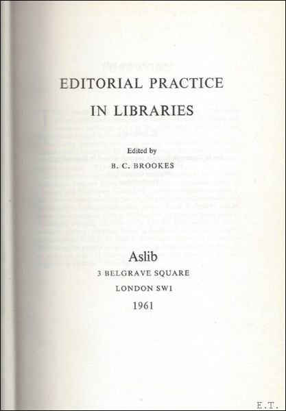 EDITORIAL PRACTICE IN LIBRARIES.