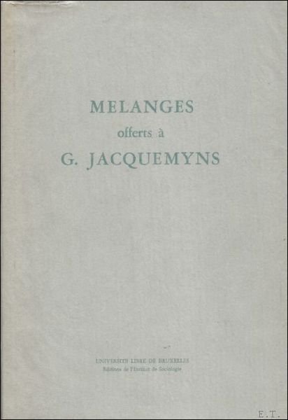 MELANGES OFFERTS A G. JAQUEMYNS