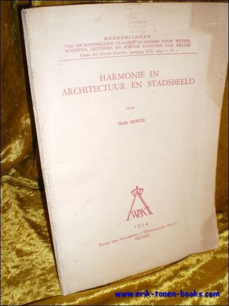 HARMONIE IN ARCHITECTUUR EN STADSBEELD, .