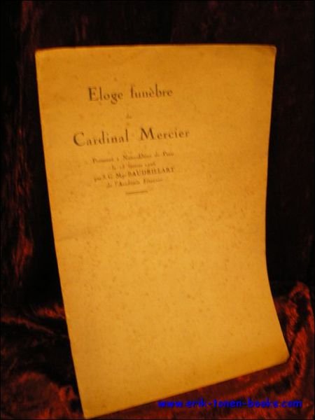 ELOGE FUNEBRE DU CARDINAL MERCIER,