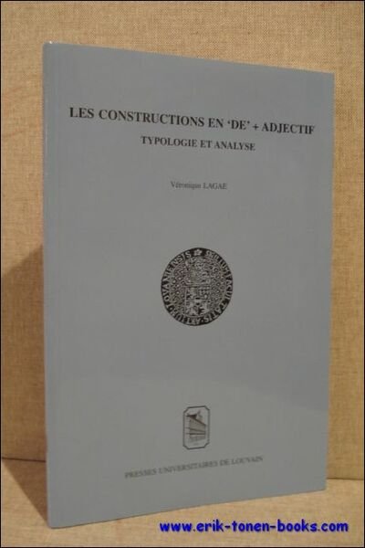 constructions en 'de' + adjectif. Typologie et analyse.