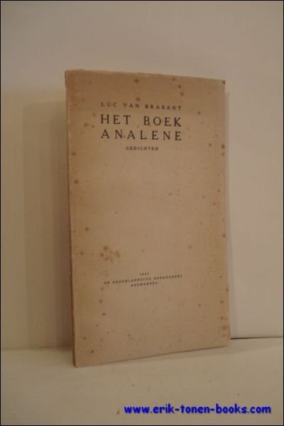 HET BOEK ANALENE. GEDICHTEN,