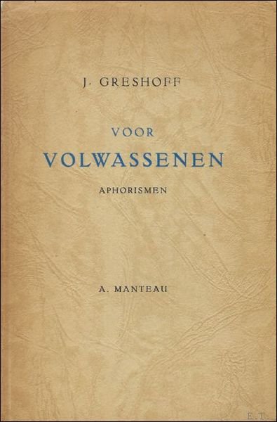 VOOR VOLWASSENEN. APHORISMEN.