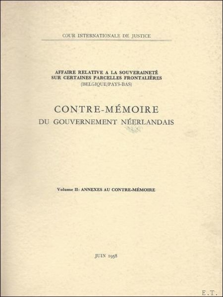 CONTRE-MEMOIRE DE GOUVERNEMENT NEERLANDAIS.