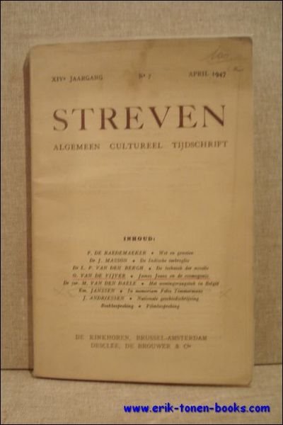 Streven. Algemeen cultureel tijdschrift. XIVe jaargang, nr. 7, April 1947.