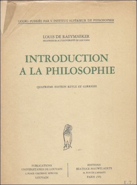 INTRODUCTION A LA PHILOSOPHIE.