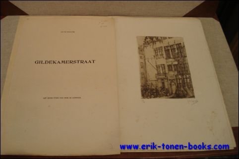 Gildekamerstraat, kunstmap met 7 originele etsen van Rene de Coninck.