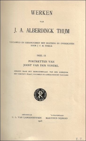 WERKEN VAN J.A. ALBERDINGK THIJM.