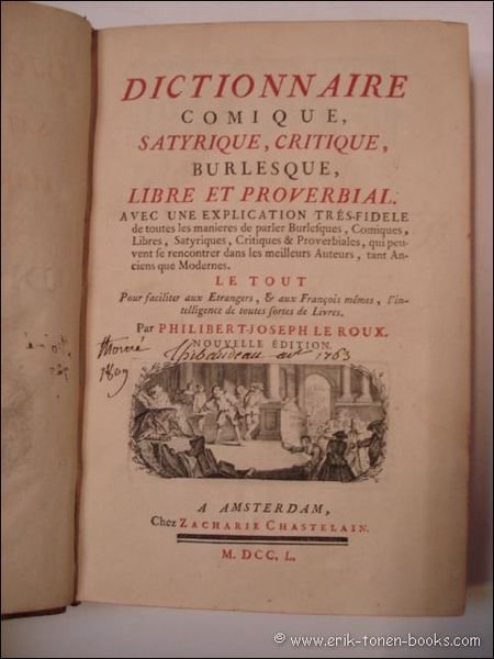 DICTIONNAIRE COMIQUE SATYRIQUE CRITIQUE BURLESQUE LIBRE ET PROVERBIAL. ( 2 …