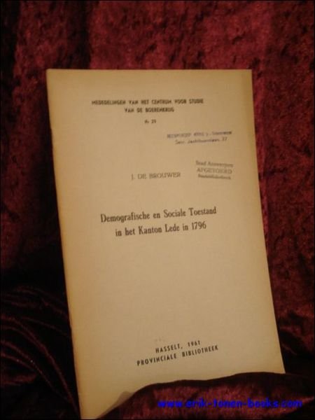 Demografische en sociale toestande in het Kanton Lede in 1796.