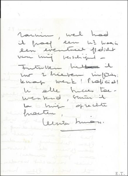 Klein huisboek; met opdracht, toevoeging van een originele handgeschreven brief.