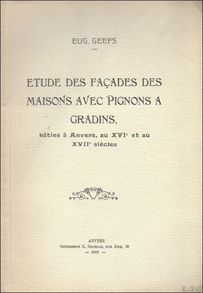 Etude des facades des maisons avec pignons a gradins, baties …