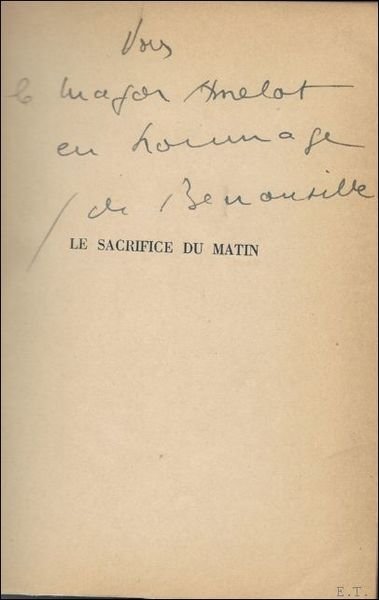 sacrifice du matin. Recit. *** signes par l'auteur ***
