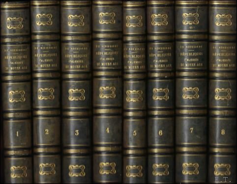 Histoire des Republiques Italiennes du Moyen Age. 8 volumes. | Immagine principale