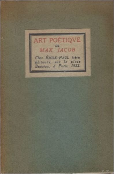 Art po tique de Jacob Max, Edition originale. 1922. | Immagine principale