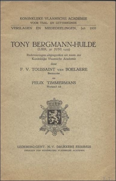 Tony Bergmann - hulde Lier -30 juni 1935. rede Felix …