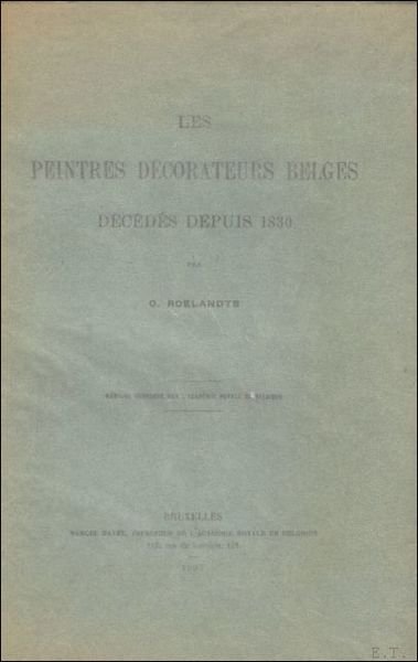 Peintres d corateurs belges d c d s depuis 1830 | Immagine principale