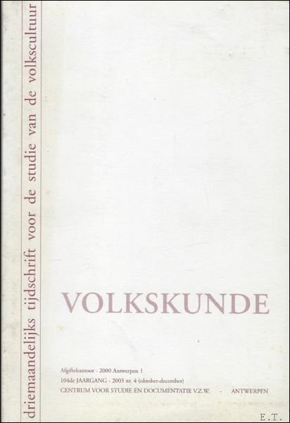 Hulde nummer K.C. Peeters Volkskunde
