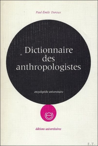DICTIONNAIRE DES ANTHROPOLOGISTES. | Immagine principale