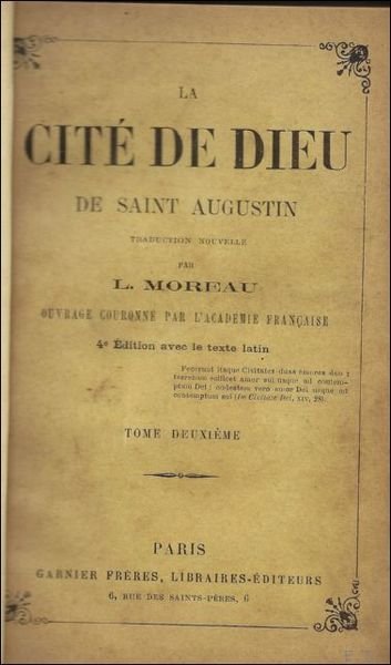 LA CITE DE DIEU DE SAINT AUGUSTIN. | Immagine principale