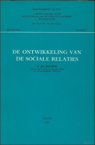DE ONTWIKKELING VAN SOCIALE RELATIES.