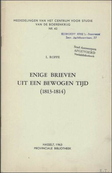Enige brieven uit een bewogen tijd, 1813-1814