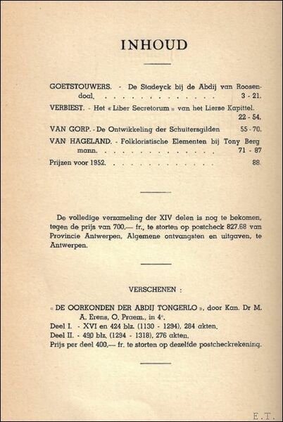 TIJDSCHRIFT VOOR GESCHIEDENIS EN FOLKLORE. 15e jaargang - 88 blz | Immagine principale