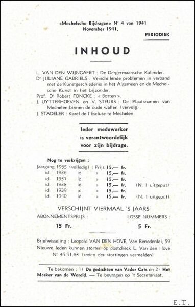 Mechelsche bijdragen. Jaargang Nr 4 Het Elisabeth van Nerim Convent