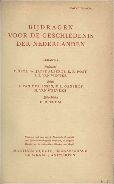BIJDRAGEN VOOR DE GESCHIEDENIS DER NEDERLANDEN. DEEL II.