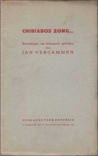 CHIBIABOS ZONG. De Bladen voor de Poezie, 1938