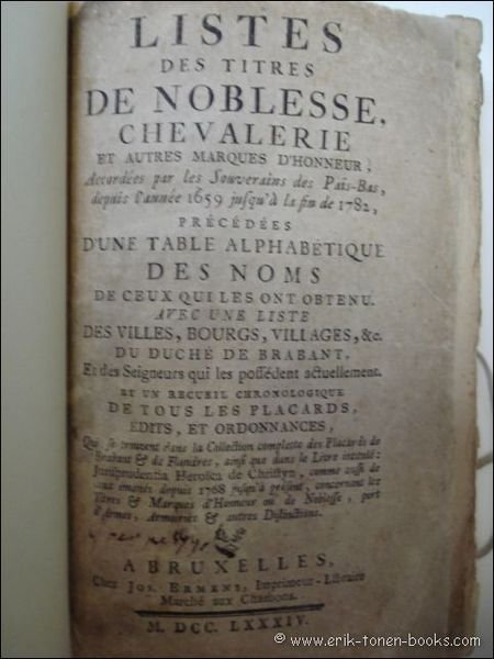 LISTES DES TITRES DE NOBLESSE, CHEVALERIE ET AUTRES MARQUES D' … | Immagine Gallery 1