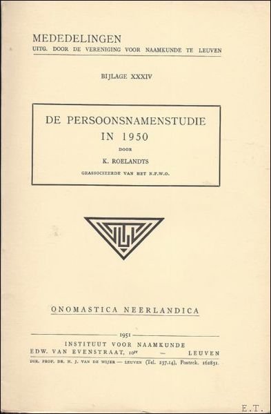DE PERSOONSNAMENSTUDIE IN 1950.