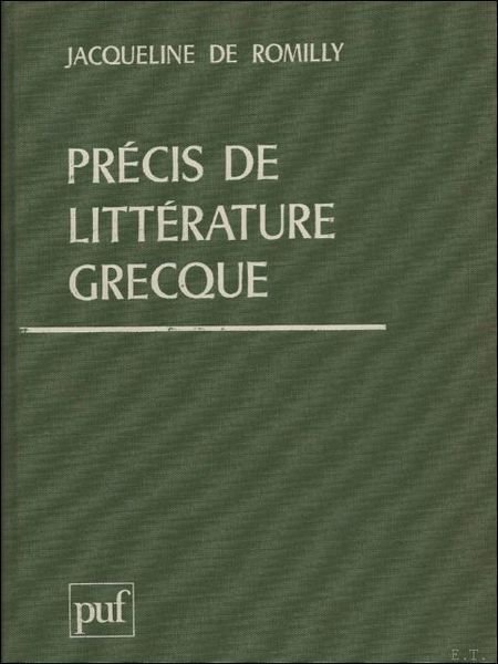 PRECIS DE LITTERATURE GRECQUE.