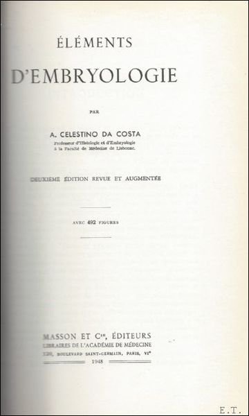 ELEMENTS D' EMBRYOLOGIE. | Immagine principale
