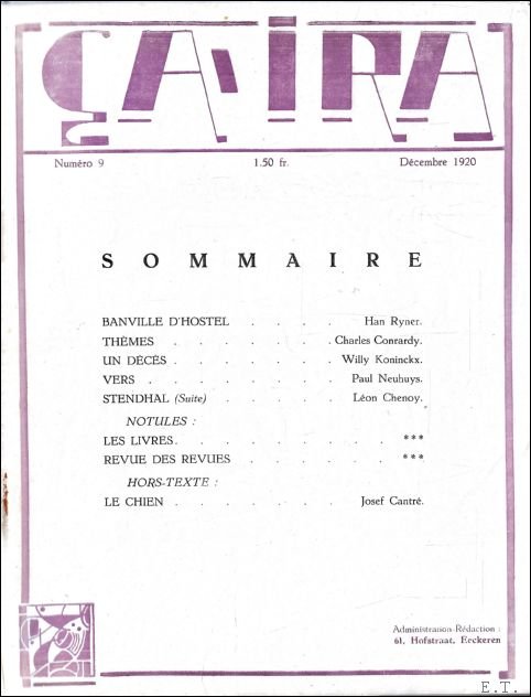 A IRA. Revue mensuelle d'art et de critique. N 9, …