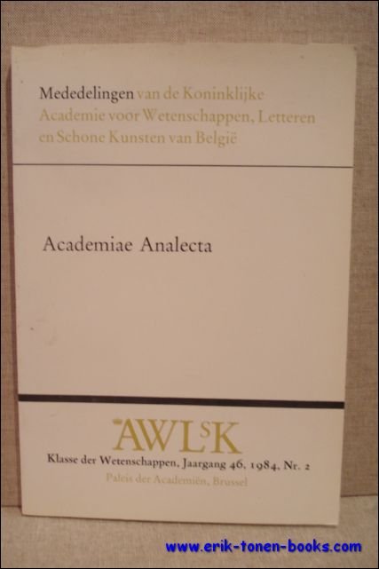 Academiae Analecta. Mededelingen van de Koninklijke Academie voor wetenschappen, letteren …