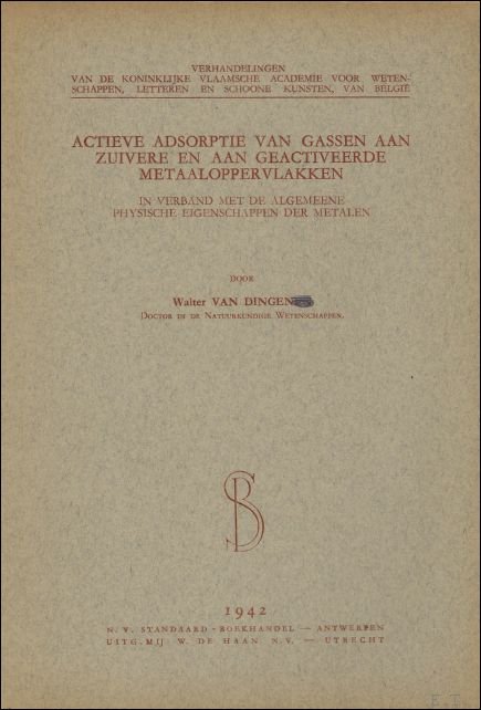 Actieve adsorptie van gassen aan zuivere en aan geactiveerde metaaloppervlakken … | Immagine Gallery 2