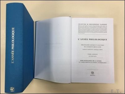Ann e philologique (Bibliographie de l'ann e 2023, publ. 2025) …