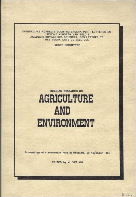 BELGIAN RESEARCH ON AGRICULTURE AND ENVIRONMENT