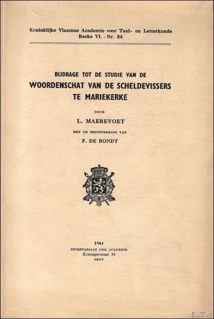 BIJDRAGE TOT DE STUDIE VAN DE WOORDENSCHAT VAN DE SCHELDEVISSERS … | Immagine Gallery 2