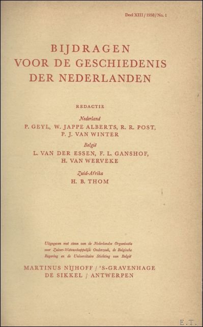 BIJDRAGEN VOOR DE GESCHIEDENIS DER NEDERLANDEN. DEEL II.
