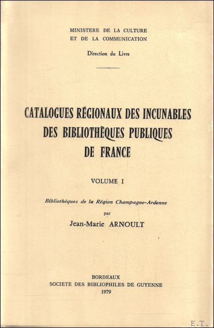 Catalogues r gionaux des Incunables des Biblioth ques publiques de … | Immagine principale