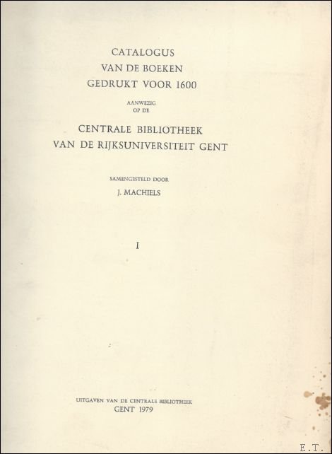 Catalogus van de boeken gedrukt voor 1600 aanwezig op de …